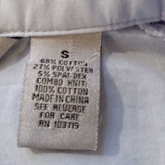 Signature By Larry Levine Shirt Women's Size Small Lt Blue Button Up 1 /2 Sleeve - Picture 10 of 12